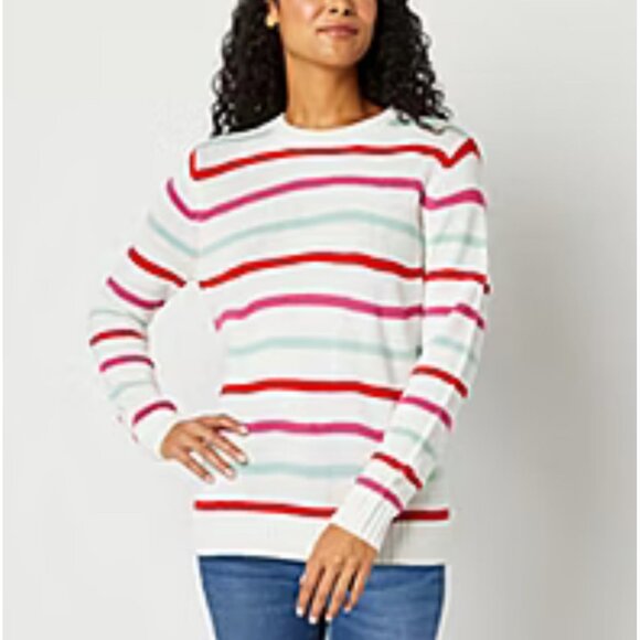 St. John’s Bay Sweaters - St. John’s Bay Women’s pullover stripped sweater size L NWT